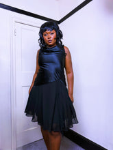 Load image into Gallery viewer, 90s Asymmetrical cowl high neck dress
