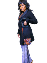 Load image into Gallery viewer, Y2K Black and multicoloured button up cardigan

