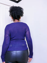 Load image into Gallery viewer, Y2K long sleeve cowl neck semi see-through
