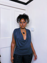 Load image into Gallery viewer, Y2K Grecian studded deep cowl neck
