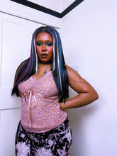 Load image into Gallery viewer, Ann Ferriday 2000s label chunky knit lace pink vest top
