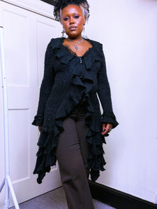Y2K Gothic ruffled Cardigan