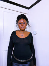 Load image into Gallery viewer, Y2K Spike V-neck see through top
