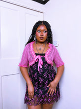 Load image into Gallery viewer, Betsey Johnson New York Cropped crochet and lace cardigan
