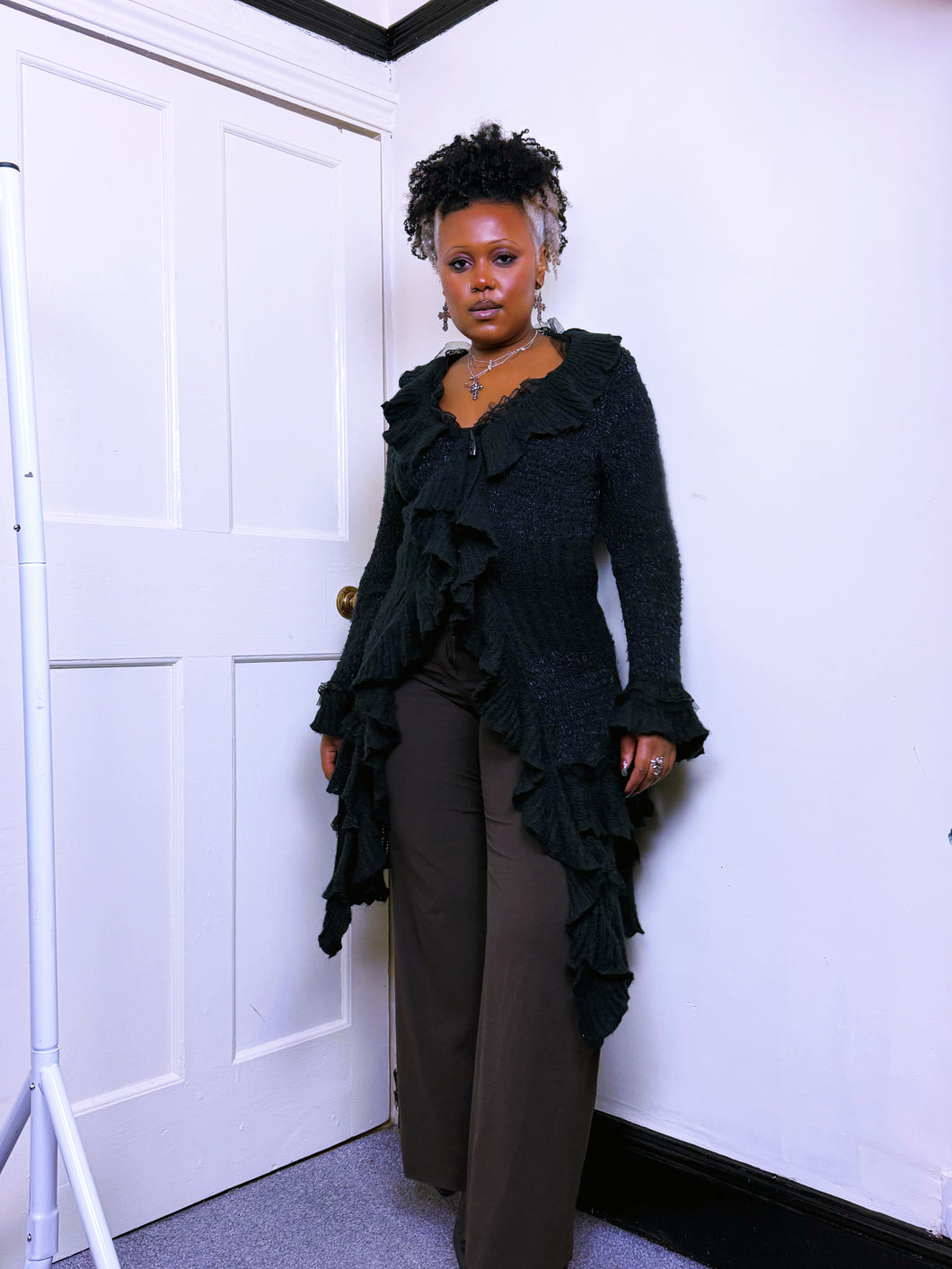Y2K Gothic ruffled Cardigan
