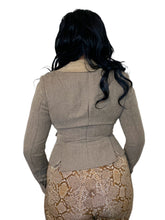 Load image into Gallery viewer, Archival 2000s Toy G Tan vintage blazer with ruffles blazer
