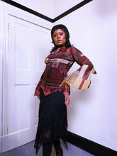Load image into Gallery viewer, Y2K whimsigoth Gothic flowy sleeve Save the Queen top
