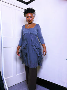 Y2K Silk ruffled whimsical dress