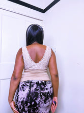 Load image into Gallery viewer, Ann Ferriday cream bi-fabric chunky knit lace vest top
