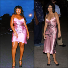 Load image into Gallery viewer, Vintage Satin Graffiti Dress ASO Christina Aguilera 2003
