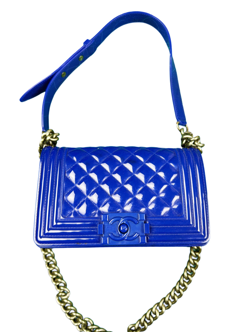Faux Shanel quilted chain handbag