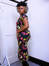Load image into Gallery viewer, Fruit print ribbon neckline Dress NWT
