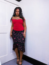 Load image into Gallery viewer, 90s asymmetrical ruffled midi skirt ￼
