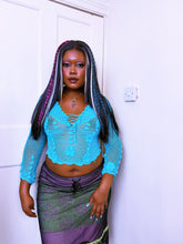 Load image into Gallery viewer, 1994 Label Lipsy aquamarine Crochet top
