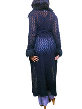 Load image into Gallery viewer, 1990s Italian Crochet Knit Faux Fur Duster
