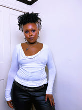 Load image into Gallery viewer, Y2K long sleeve cowl neck semi see-through
