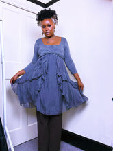 Load image into Gallery viewer, Y2K Silk ruffled whimsical dress
