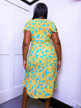 Load image into Gallery viewer, Betsey Johnson turquoise and marigold floral dress
