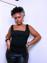 Load image into Gallery viewer, Y2K black cow neck sleeveless top
