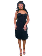 Load image into Gallery viewer, Y2K Silk Bow and sequin detail midi dress
