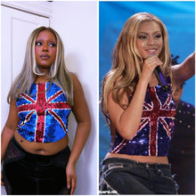 Load image into Gallery viewer, 2000s sequin Union Jack Vest ASO Beyoncé
