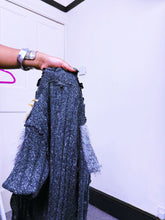 Load image into Gallery viewer, Archival marl knit  belted asymmetrical cardigan
