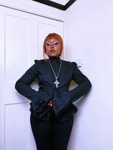 Load image into Gallery viewer, Gothic high neck ruffled blouse
