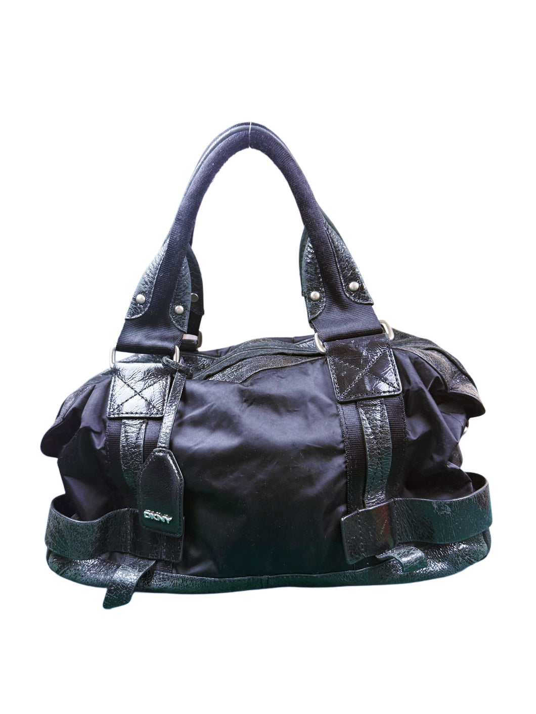 Y2K DKNY puffer jacket material handbag ￼