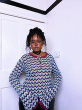 Load image into Gallery viewer, 1990s Zigzag Crochet jumper ASO Willow on BTVS
