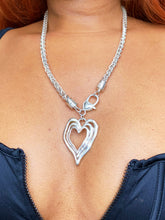 Load image into Gallery viewer, Silver coloured Gothic Heart pendant necklace
