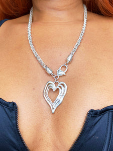 Silver coloured Gothic Heart pendant necklace