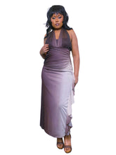 Load image into Gallery viewer, Vintage Chocolate brown and cream ombré halter dress

