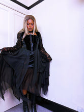 Load image into Gallery viewer, Raven Gothic layered hook and eye dress
