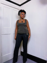 Load image into Gallery viewer, Y2K lace up grommet flares
