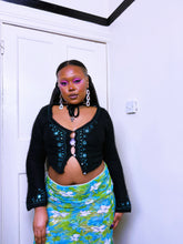 Load image into Gallery viewer, 2000s Betsey Johnson Angora cropped tie up cardigan
