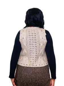 Y2K Crochet Knit Sleeveless Cardigan