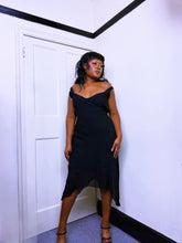 Load image into Gallery viewer, Y2K Black Asymmetrical synching dress
