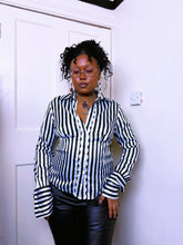 Load image into Gallery viewer, Vintage satin striped blouse
