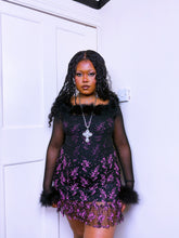 Load image into Gallery viewer, RARE! 1990s Betsey Johnson mesh marabou feather Skripper top
