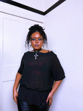 Load image into Gallery viewer, Sheer ruched blouse
