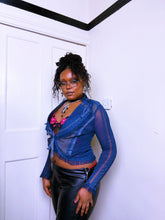Load image into Gallery viewer, 2000s Blue Mesh blazer
