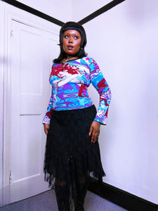 Y2K Aquarius long sleeve graphic top by Hayes