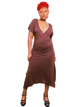 Load image into Gallery viewer, Y2K Chocolate Brown Asymmetrical Dress by Identity
