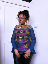 Load image into Gallery viewer, Save The Queen in Majesty Bardot bi-fabric top
