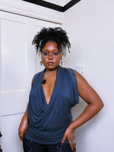 Load image into Gallery viewer, Y2K Grecian studded deep cowl neck
