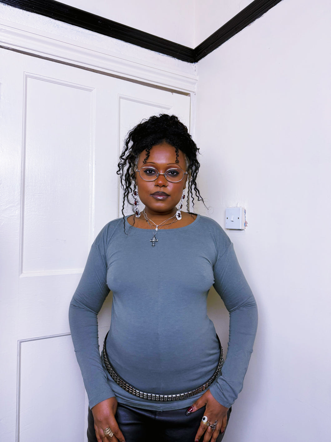 Y2K Khaki cotton long sleeve