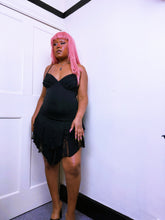 Load image into Gallery viewer, Betsey Johnson gothic lace godet corset lacing dress

