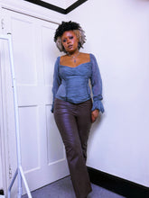 Load image into Gallery viewer, 1990s Chocolat brown leather flare trousers
