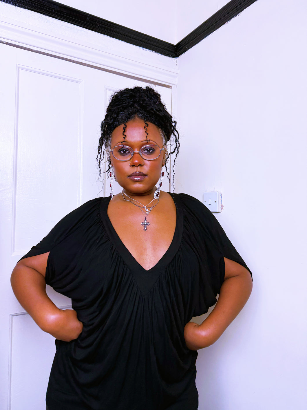 Y2K Next pleated batwing top