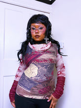 Load image into Gallery viewer, Save The Queen mesh and knit roll neck top
